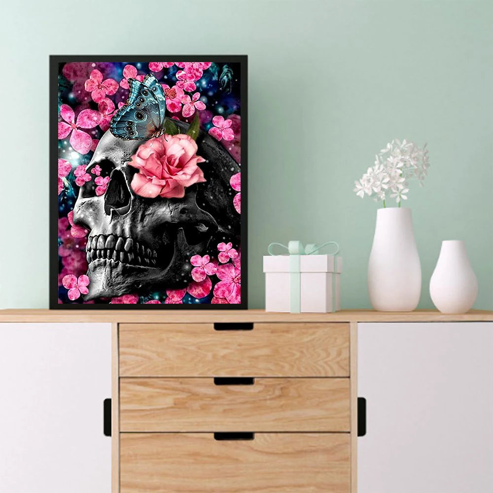 Flowers & Skeleton  - Diamond Painting Kit