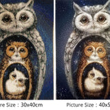 Triple Owl - Diamond Painting Kit