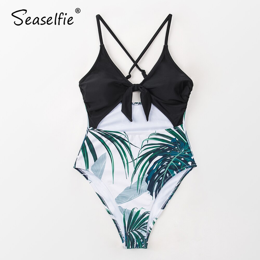 Tropical Cut Out One-piece Swimsuit