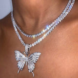 Big Butterfly Statement  Pendant Women Necklace