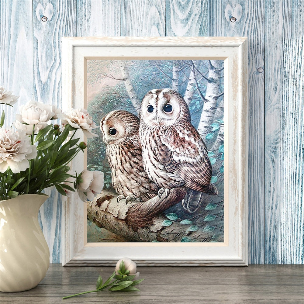 Owl Pair - Diamond Painting Kit