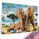 Elephant Giraffe - Diamond Painting Kit