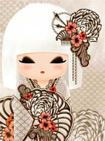 Cream Kimono Girl - Diamond Painting Kit