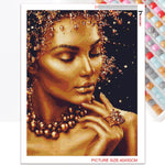 Golden African Woman - Diamond Painting Kit