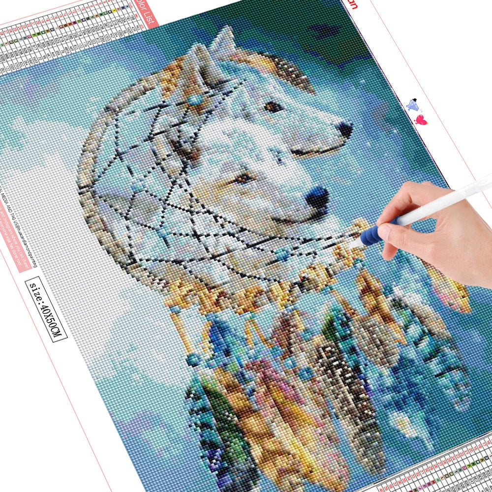 Wolf Dream Catcher - Diamond Painting Kit