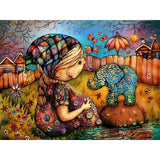 Girl Elephant - Diamond Painting Kit