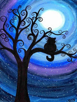 Cat On The Tree - Diamond Painting Kit