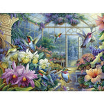 Flora In Glass House - Diamond Painting Kit
