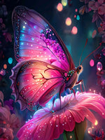 Butterfly On Flower - Diamond Painting Kit