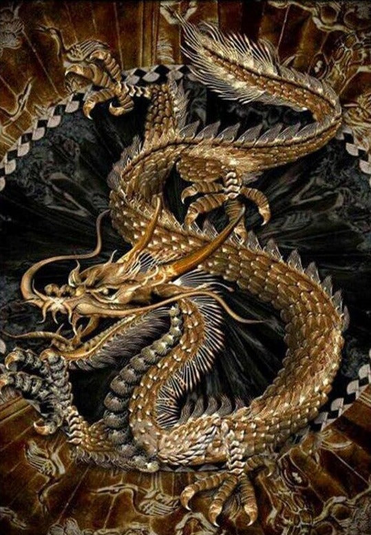 Golden Dragon - Diamond Painting Kit