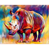 Colorful Rhino - Paint By Number Kit