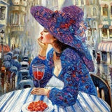 Woman At Cafe - Diamond Painting Kit