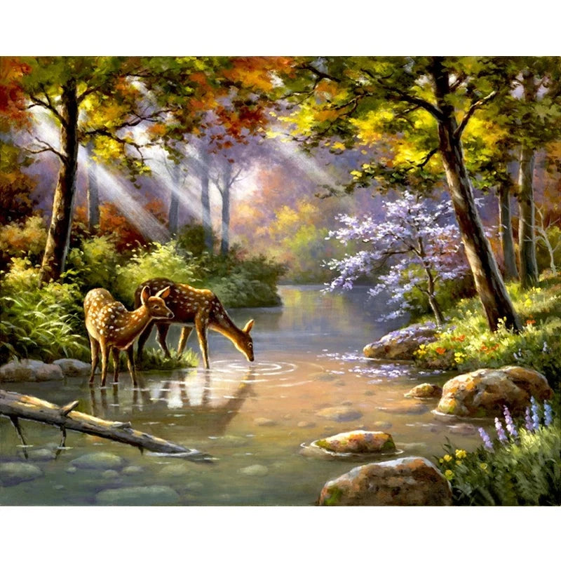 Thirsty Deers - Paint By Number Kit