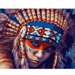 Red Indian Girl - Paint By Number Kit