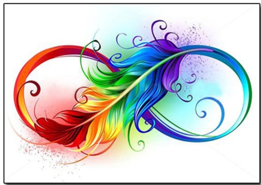 Rainbow Waves Feather - Diamond Painting Kit