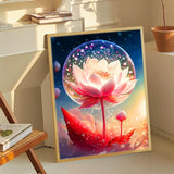 Lotus Bloom Ahead Of Crystal - Diamond Painting Kit