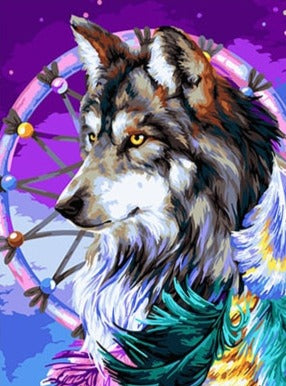Dream Catcher Wolf - Diamond Painting Kit