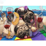 Drunken Pugs  - Diamond Painting Kit