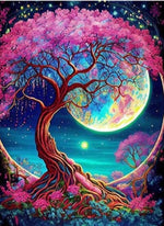 Tree Moon Beauty - Diamond Painting Kit