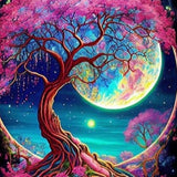 Tree Moon Beauty - Diamond Painting Kit