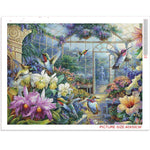 Flora In Glass House - Diamond Painting Kit