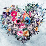 Skull Flowers Love - Diamond Painting Kit