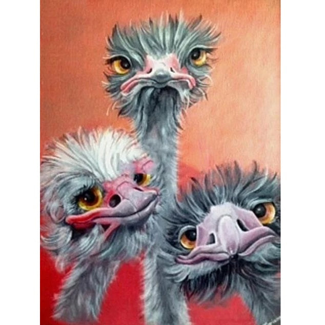 Ostrich Triplet Diamond Painting kit