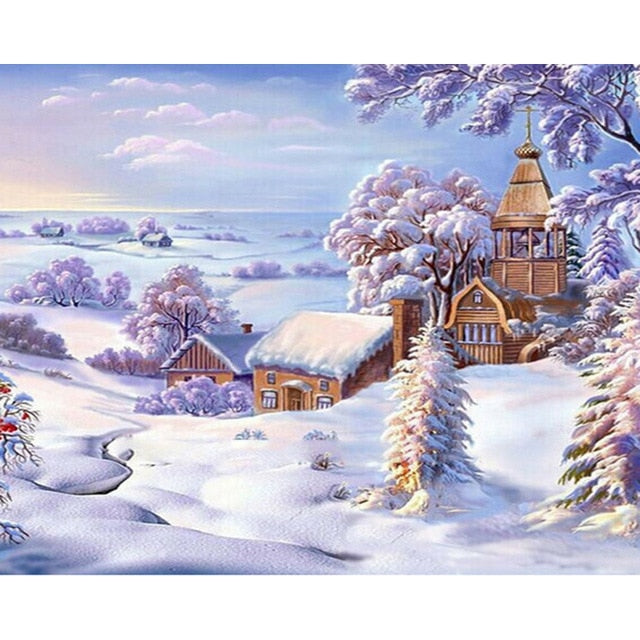 Winter Town - Paint By Number Kit