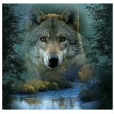 Nature Mountain Wolf - Diamond Painting Kit