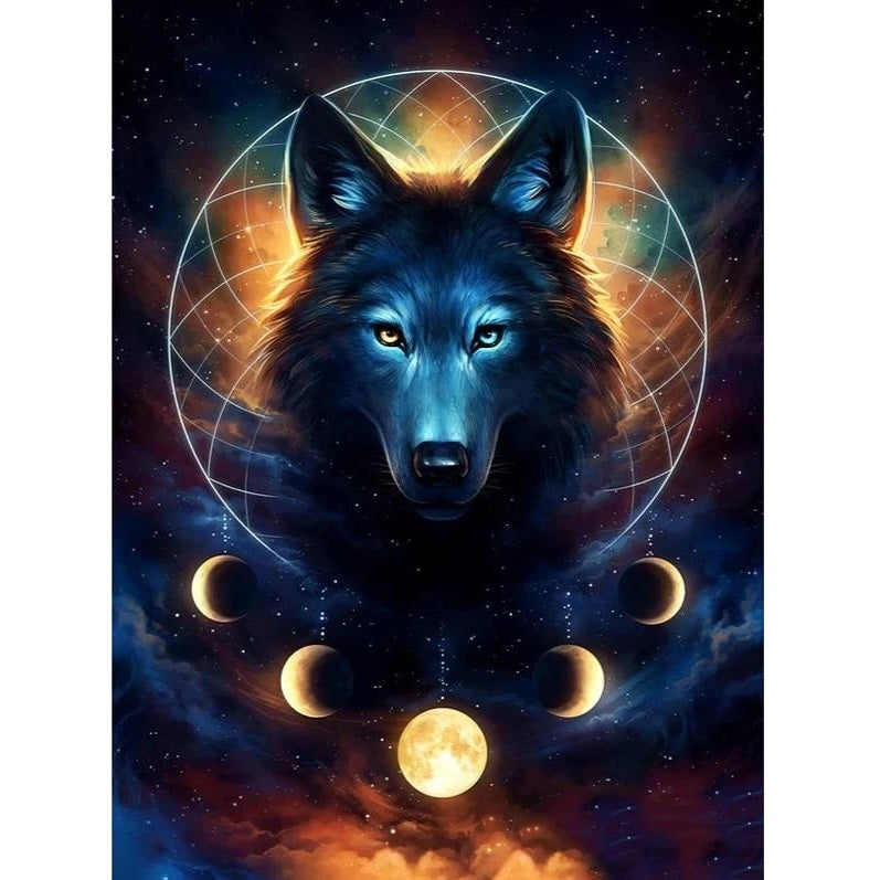 Moon Wolf Diamond Painting Kit