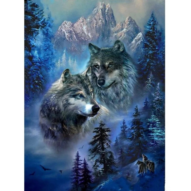 Wolf Pair Diamond Painting Kit