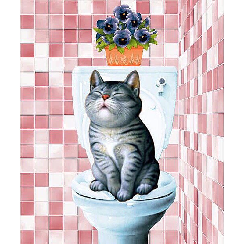 Toilet Cat - Diamond Painting Kit
