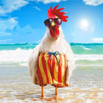 Beach Chicken - Diamond Painting Kit