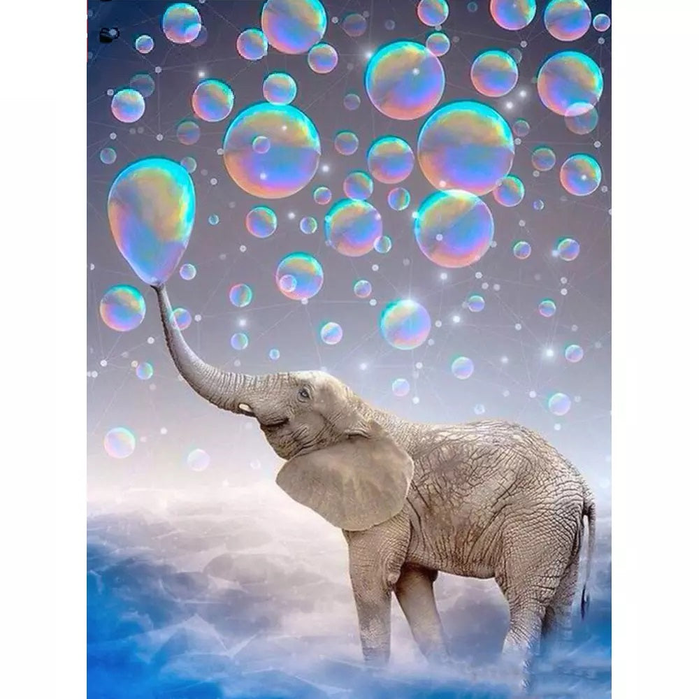 Bubble Blower Elephant - Diamond Painting Kit