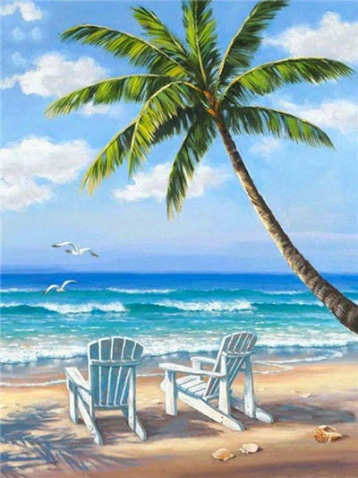 Chairs On The Shore - Diamond Painting Kit