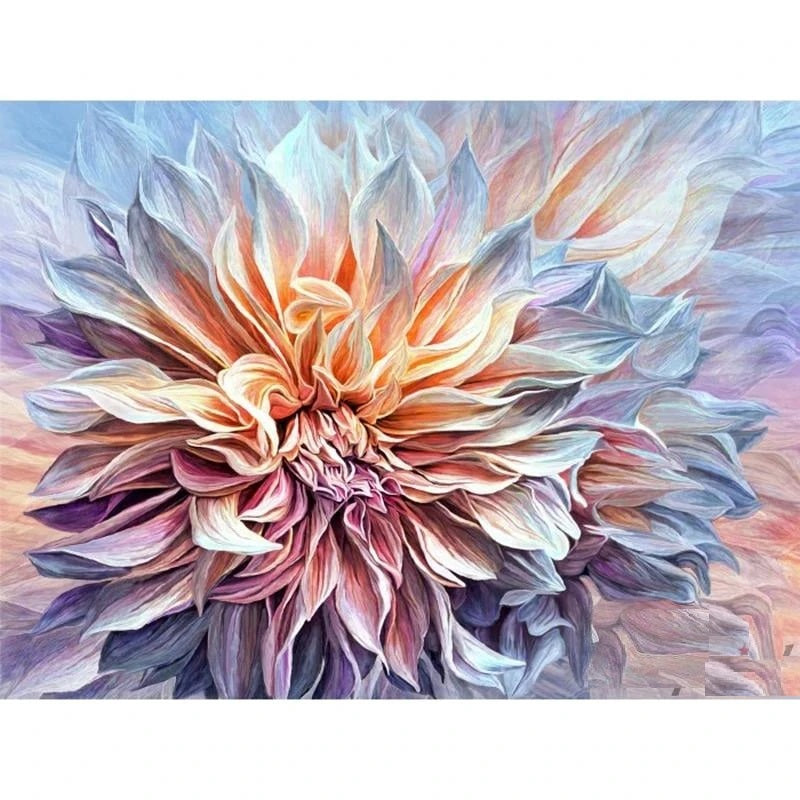 Ethereal Dahlia Flower Diamond Painting Kit