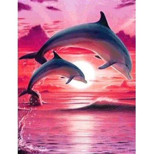 Dolphin Couple - Diamond Painting Kit