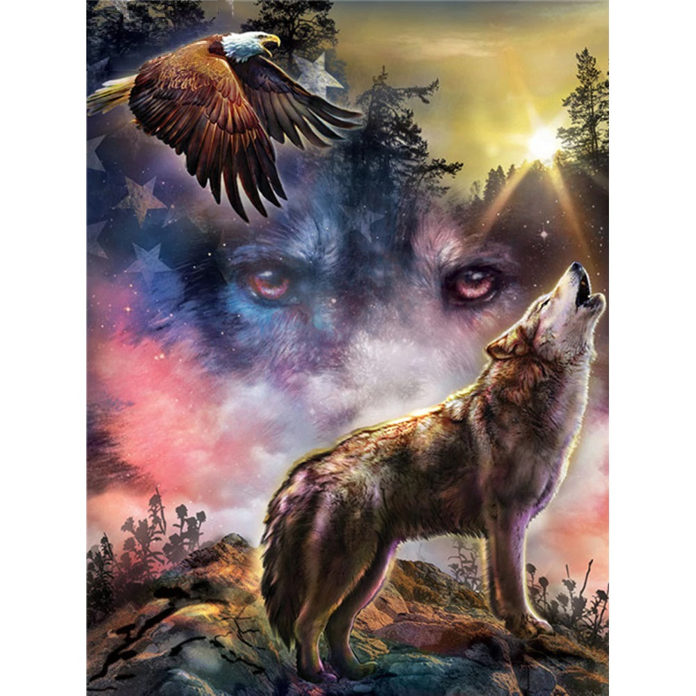 Eagle & Wolf - Diamond Painting Kit
