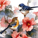 Sparrow & Blooms - Diamond Painting Kit
