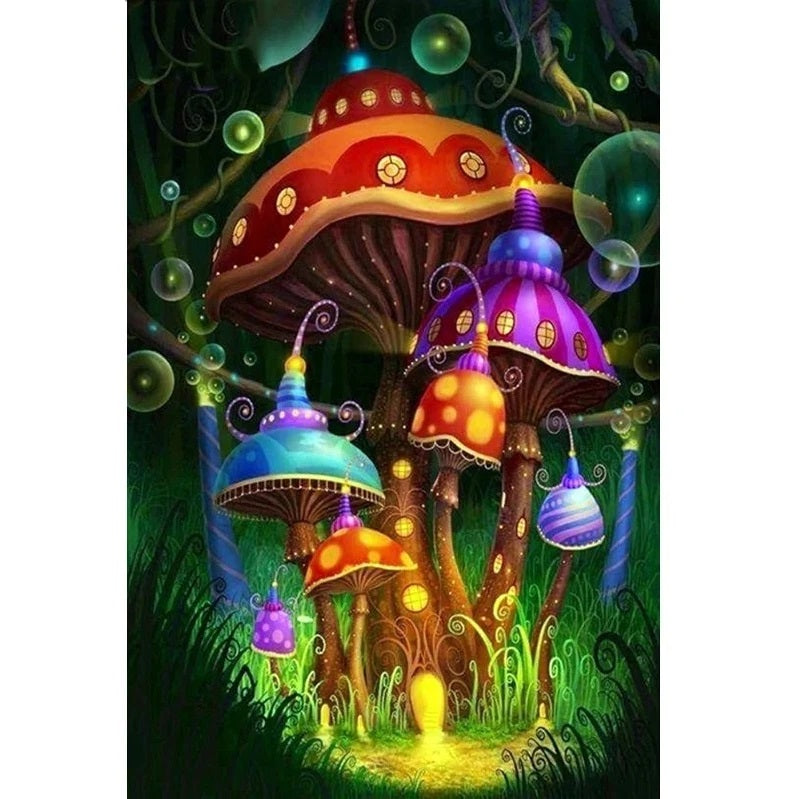 Mushroom House Diamond Painting Kit