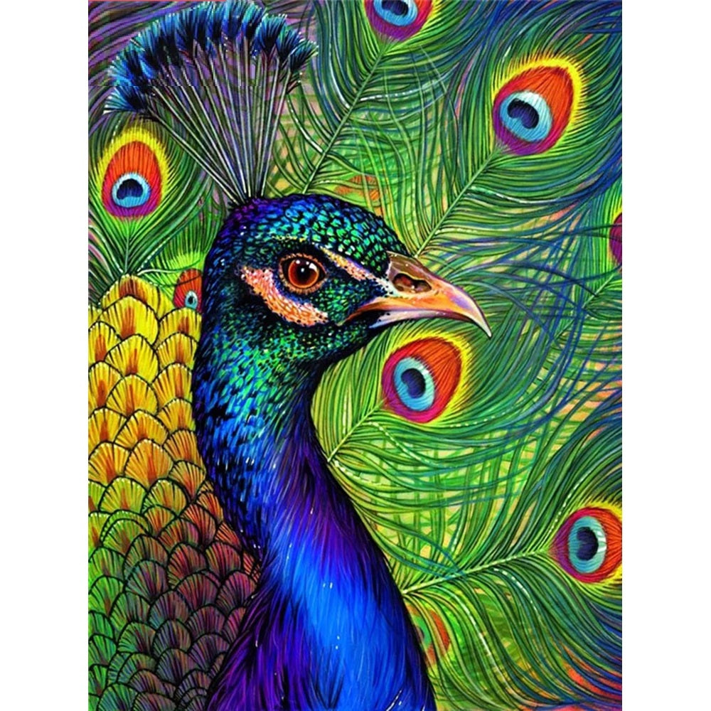 Peacock Head - Diamond Painting Kit