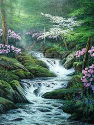 Scenic Waterfall - Diamond Painting Kit