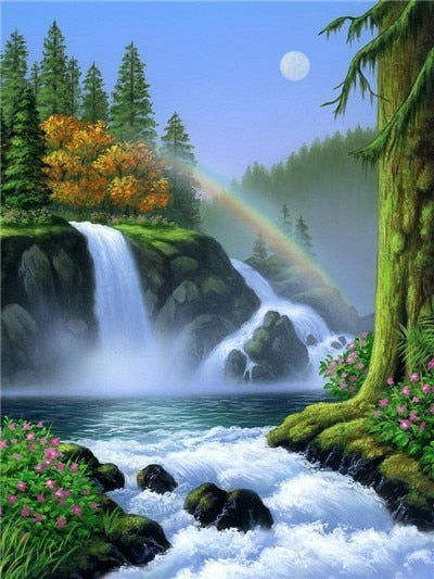 Scenic Waterfall - Diamond Painting Kit