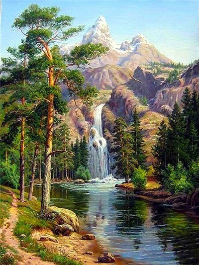 Scenic Waterfall - Diamond Painting Kit