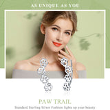 Pet Paw Trail Sterling Silver Earrings