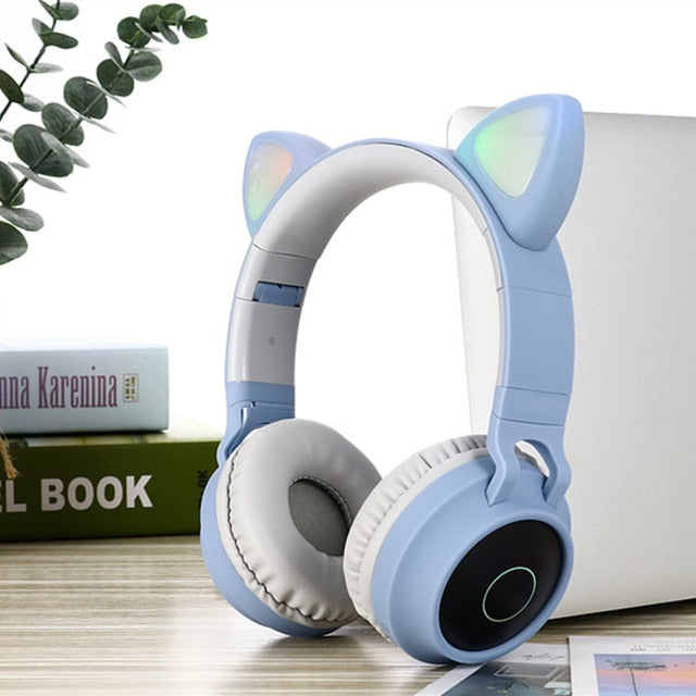 LED Cat Ear Bluetooth Headphones