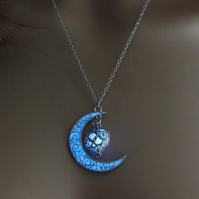 Glow In The Dark Moon Necklace