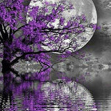 Purple Tree Moon - Diamond Painting Kit