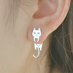 Sterling Silver Cat Fish Stud Earrings