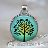Tree Of Life Glass Cabochon Necklaces